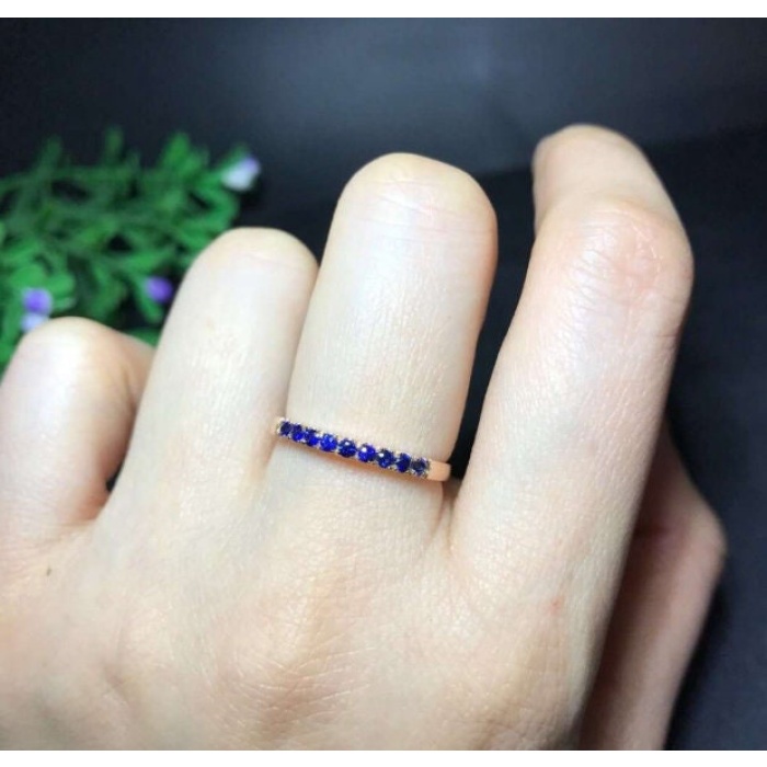 Natural Blue Sapphire Ring, 18k Gold Ring, Engagement Ring, Wedding Ring, luxury Ring, soliture Ring, Round cut Ring | Save 33% - Rajasthan Living 6