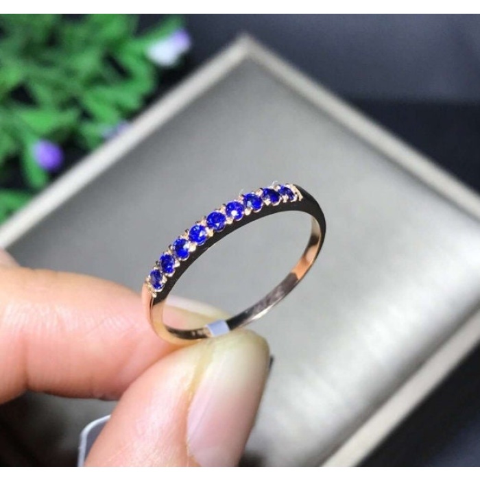 Natural Blue Sapphire Ring, 18k Gold Ring, Engagement Ring, Wedding Ring, luxury Ring, soliture Ring, Round cut Ring | Save 33% - Rajasthan Living 5