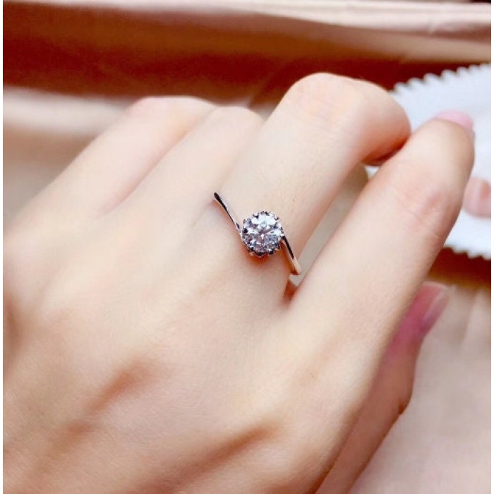 Moissanite Ring, 925 Sterling Silver, 1ct 2ct Moissanite Ring, Engagement Ring, Wedding Ring, Luxury Ring, Ring/Band, Round Cut Ring | Save 33% - Rajasthan Living 8