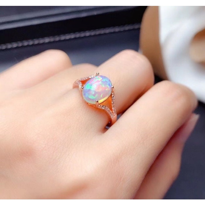 Natural Fire Opal Ring, 925 Sterling Silver, Engagement Ring, Wedding Ring, Luxury Ring, Ring/Band, Oval Opal Ring, Bridesmaids Gift | Save 33% - Rajasthan Living 9