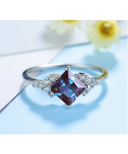 Alexandrite Ring, Woman Ring, 925 Sterling Silver Alexandrite Ring, Statement Ring, Engagement and Wedding Ring, Square Cut Ring | Save 33% - Rajasthan Living