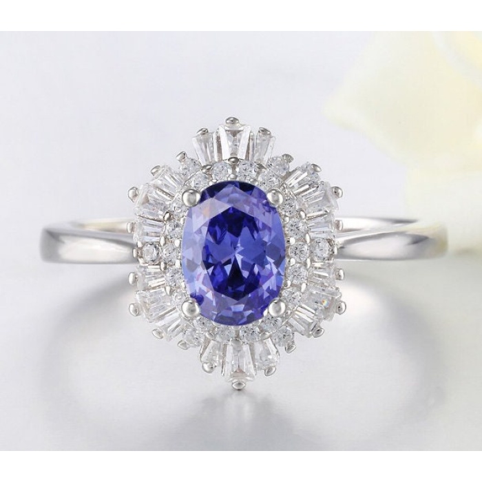 Tanzanite Ring, 925 Sterling Silver Engagement Ring, Wedding Ring, Tanzanite Ring, luxury Ring, soliture Ring, Woman Ring, Oval cut Ring | Save 33% - Rajasthan Living 5