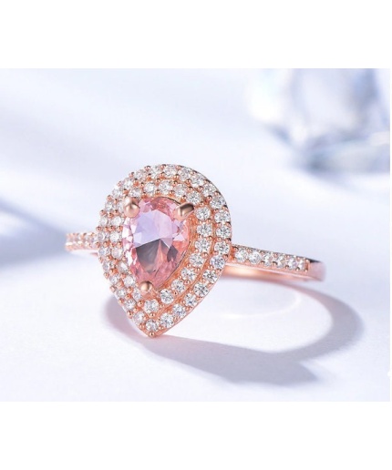 Morganite Woman Ring, Morganite Ring, 925 Sterling Silver Statement Ring, Engagement and Wedding Ring, Luxury Ring, Pear Cut Ring | Save 33% - Rajasthan Living 5