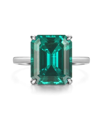 Emerald & Cubic Zirconia Woman Ring, 925 Sterling Silver, Emerald Ring, Statement Ring, Engagement and Wedding Ring, Emerald cut Ring | Save 33% - Rajasthan Living