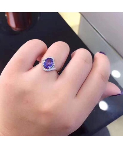 Natural Tanzanite Ring, 925 Sterling Sliver Engagement Ring, Tanzanite Ring, Wedding Ring, luxury Ring, soliture Ring, Oval cut Ring | Save 33% - Rajasthan Living 3