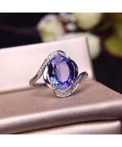 Natural Tanzanite Ring, 925 Sterling Sliver Engagement Ring, Tanzanite Ring, Wedding Ring, luxury Ring, soliture Ring, Oval cut Ring | Save 33% - Rajasthan Living