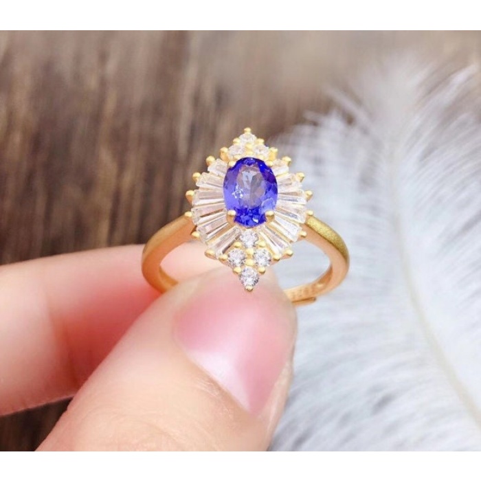 Natural Tanzanite Ring, 925 Sterling Sliver Engagement Ring, Tanzanite Ring, Wedding Ring, luxury Ring, soliture Ring, Oval cut Ring | Save 33% - Rajasthan Living 9