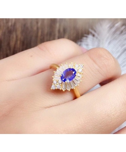 Natural Tanzanite Ring, 925 Sterling Sliver Engagement Ring, Tanzanite Ring, Wedding Ring, luxury Ring, soliture Ring, Oval cut Ring | Save 33% - Rajasthan Living 3