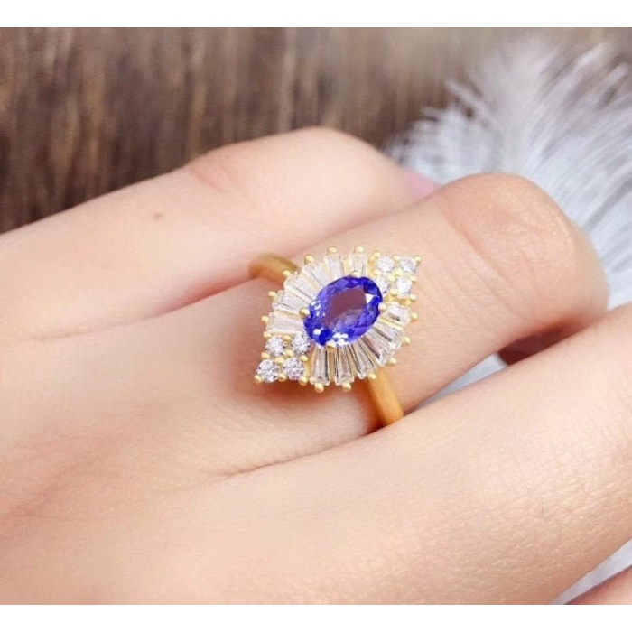 Natural Tanzanite Ring, 925 Sterling Sliver Engagement Ring, Tanzanite Ring, Wedding Ring, luxury Ring, soliture Ring, Oval cut Ring | Save 33% - Rajasthan Living 6