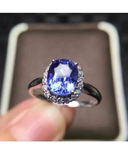 Natural Tanzanite Ring,925 Sterling Sliver,Engagement Ring,Wedding Ring, luxury Ring, soliture Ring, Oval cut Ring | Save 33% - Rajasthan Living