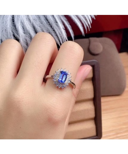 Natural Tanzanite Ring, 925 Sterling Sliver Engagement Ring, Tanzanite Ring, Wedding Ring, luxury Ring, soliture Ring, Emerald cut Ring | Save 33% - Rajasthan Living 3