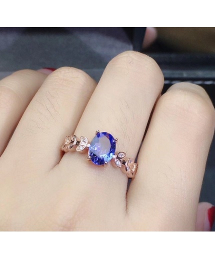 Natural Tanzanite Ring, 925 Sterling Sliver Engagement Ring, Tanzanite Ring, Wedding Ring, luxury Ring, soliture Ring, Oval cut Ring | Save 33% - Rajasthan Living 3