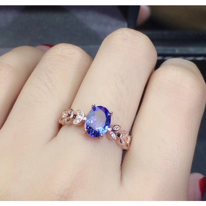 Natural Tanzanite Ring, 925 Sterling Sliver Engagement Ring, Tanzanite Ring, Wedding Ring, luxury Ring, soliture Ring, Oval cut Ring | Save 33% - Rajasthan Living 6