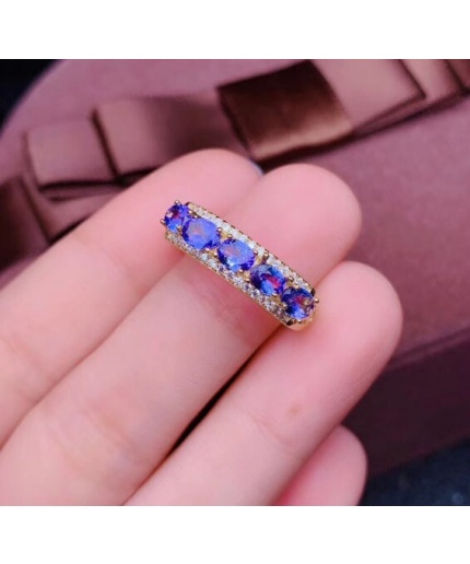 Natural Tanzanite Ring, 925 Sterling Sliver Engagement Ring, Tanzanite Ring, Wedding Ring, luxury Ring, soliture Ring, Oval cut Ring | Save 33% - Rajasthan Living 3