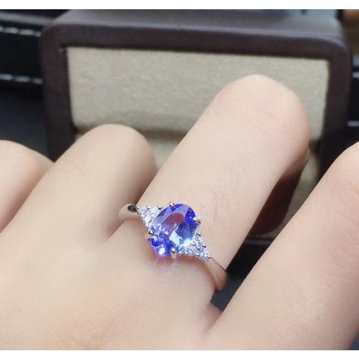 Natural Tanzanite Ring, 925 Sterling Sliver Engagement Ring, Tanzanite Ring, Wedding Ring, luxury Ring, soliture Ring, Oval cut Ring | Save 33% - Rajasthan Living 6