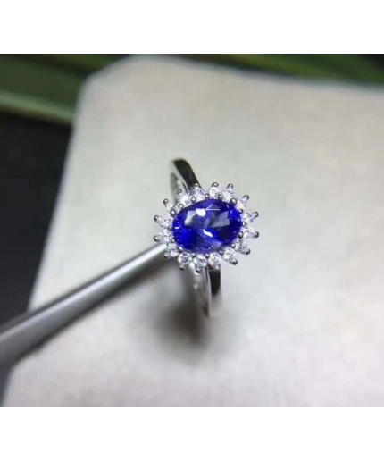 Natural Tanzanite Ring, 925 Sterling Sliver Engagement Ring, Tanzanite Ring, Wedding Ring, luxury Ring, soliture Ring, Oval cut Ring | Save 33% - Rajasthan Living