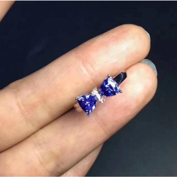 Natural Tanzanite Ring, 925 Sterling Sliver Engagement Ring, Tanzanite Ring, Wedding Ring, luxury Ring, soliture Ring, Trillion cut Ring | Save 33% - Rajasthan Living 8