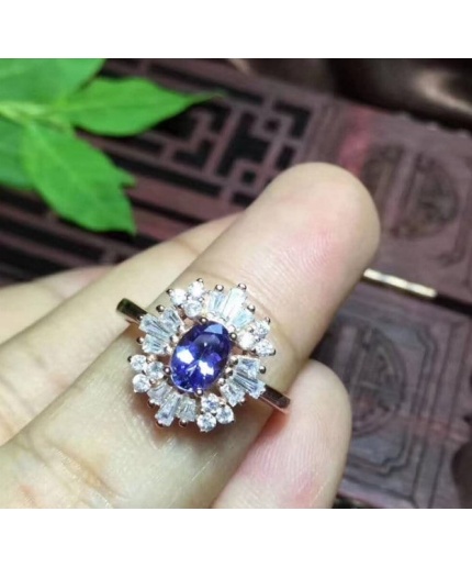 Natural Tanzanite Ring, 925 Sterling Sliver Engagement Ring, Tanzanite Ring, Wedding Ring, luxury Ring, soliture Ring, Oval cut Ring | Save 33% - Rajasthan Living 3