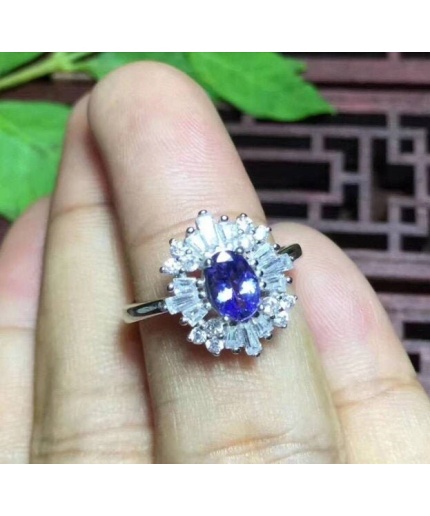 Natural Tanzanite Ring, 925 Sterling Sliver Engagement Ring, Tanzanite Ring, Wedding Ring, luxury Ring, soliture Ring, Oval cut Ring | Save 33% - Rajasthan Living