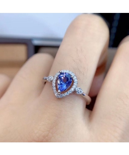 Natural Tanzanite Ring, 925 Sterling Sliver Engagement Ring, Tanzanite Ring, Wedding Ring, luxury Ring, soliture Ring, Pear cut Ring | Save 33% - Rajasthan Living 3