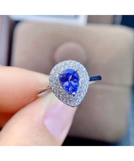 Natural Tanzanite Ring, 925 Sterling Sliver Engagement Ring, Tanzanite Ring, Wedding Ring, luxury Ring, soliture Ring, Pear cut Ring | Save 33% - Rajasthan Living 3