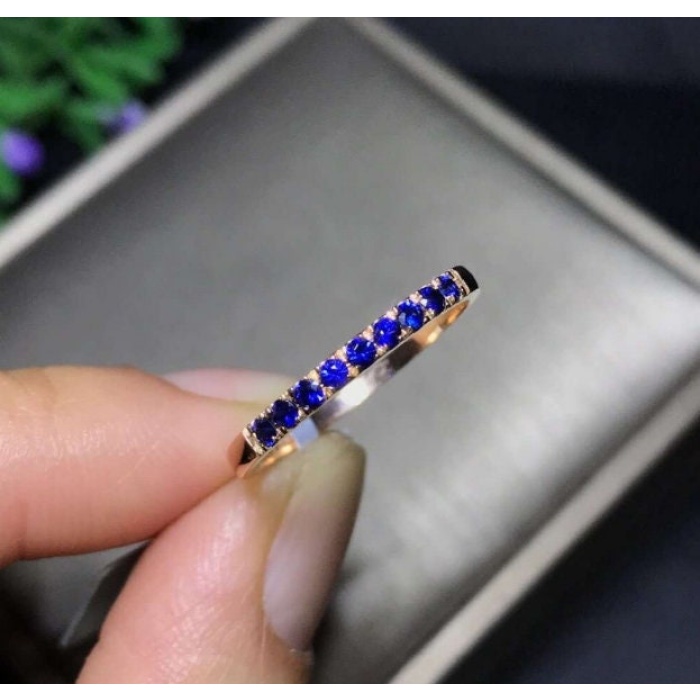 Natural Blue Sapphire Ring, 18k Gold Ring, Engagement Ring, Wedding Ring, luxury Ring, soliture Ring, Round cut Ring | Save 33% - Rajasthan Living 8