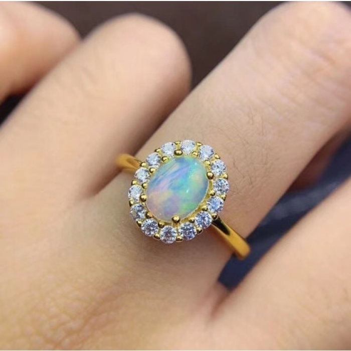 Natural Fire Opal Ring, 925 Sterling Silver, Engagement Ring, Wedding Ring, Luxury Ring, Ring/Band, Oval Opal Ring, Bridesmaids Gift | Save 33% - Rajasthan Living 6