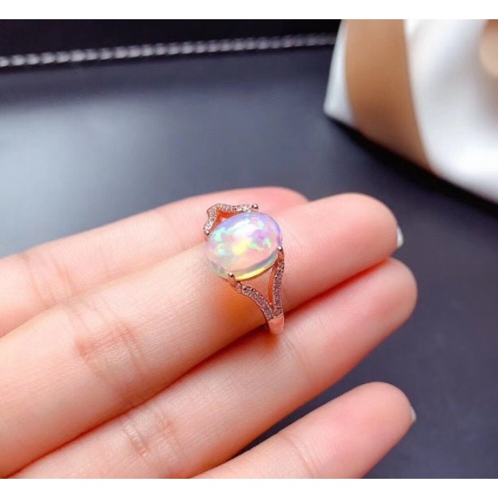 Natural Fire Opal Ring, 925 Sterling Silver, Engagement Ring, Wedding Ring, Luxury Ring, Ring/Band, Oval Opal Ring, Bridesmaids Gift | Save 33% - Rajasthan Living 7