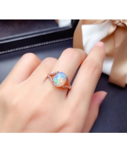 Natural Fire Opal Ring, 925 Sterling Silver, Engagement Ring, Wedding Ring, Luxury Ring, Ring/Band, Oval Opal Ring, Bridesmaids Gift | Save 33% - Rajasthan Living 3