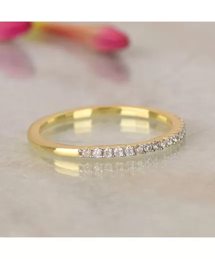 Sterling silver 1.5mm Round half eternity band ring. sterling silver eternity band ring. Stacking ring. Silver stackable rings. Eternity | Save 33% - Rajasthan Living 3