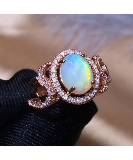 Natural Fire Opal Ring, 925 Sterling Silver, Engagement Ring, Wedding Ring, Luxury Ring, Ring/Band, Oval Opal Ring, Bridesmaids Gift | Save 33% - Rajasthan Living