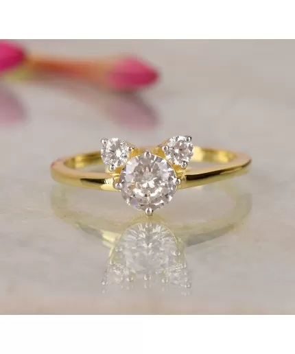 Mouse Engagement Ring, Sterling Silver Ring, Wedding Ring, Three Stone Ring, Round Cut, Mickey Ring, Promise Ring, Disney Bride, Dainty ring | Save 33% - Rajasthan Living