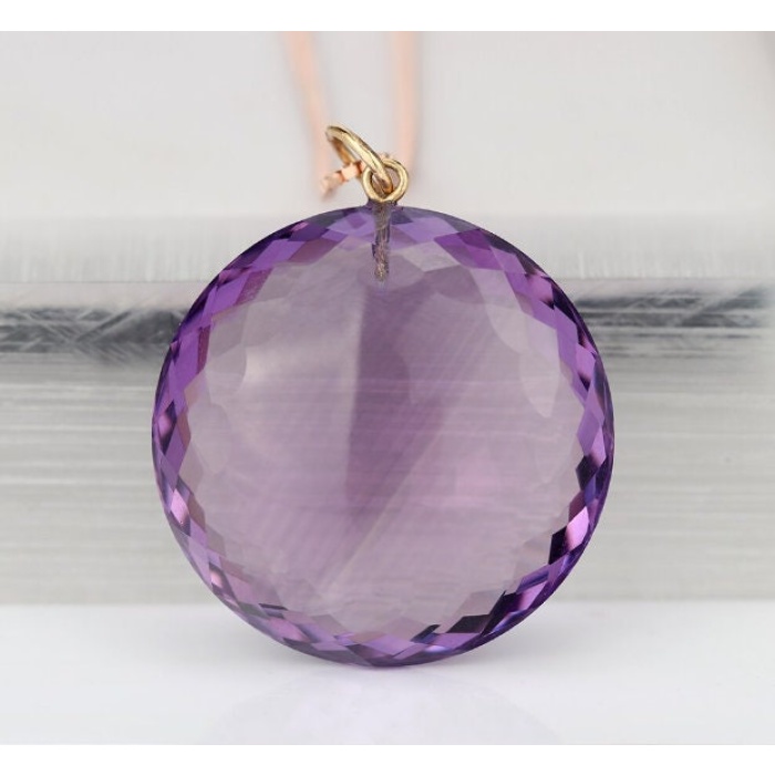 Amethyst Pendant, Engagement Pendent, Silver Amethyst Pendent, Woman Pendant, Pendant Necklace, Luxury Pendent, Round Cut Stone Pendent | Save 33% - Rajasthan Living 6