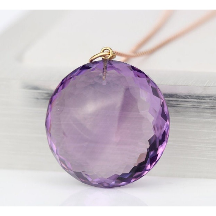 Amethyst Pendant, Engagement Pendent, Silver Amethyst Pendent, Woman Pendant, Pendant Necklace, Luxury Pendent, Round Cut Stone Pendent | Save 33% - Rajasthan Living 5