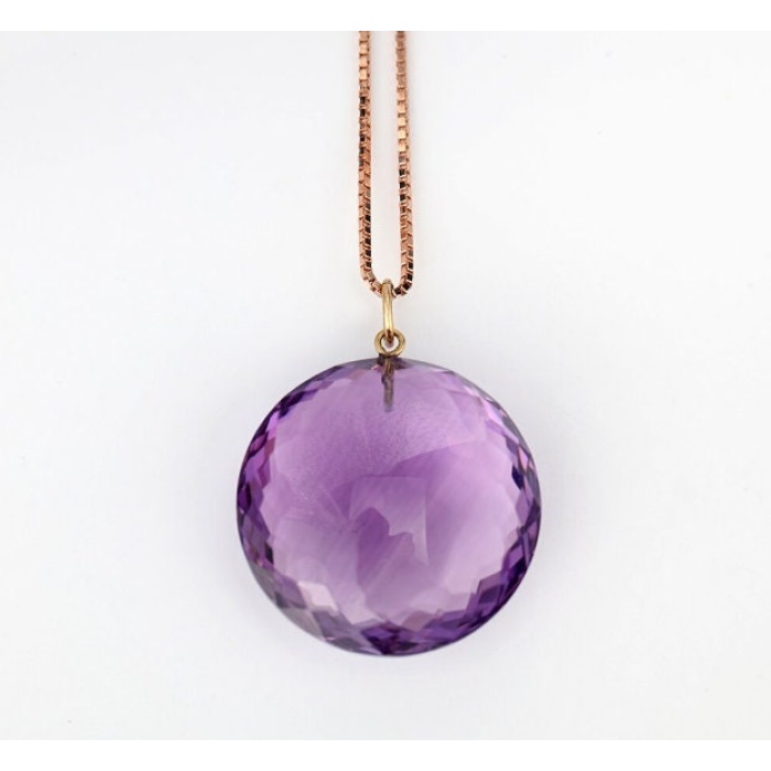 Amethyst Pendant, Engagement Pendent, Silver Amethyst Pendent, Woman Pendant, Pendant Necklace, Luxury Pendent, Round Cut Stone Pendent | Save 33% - Rajasthan Living 8