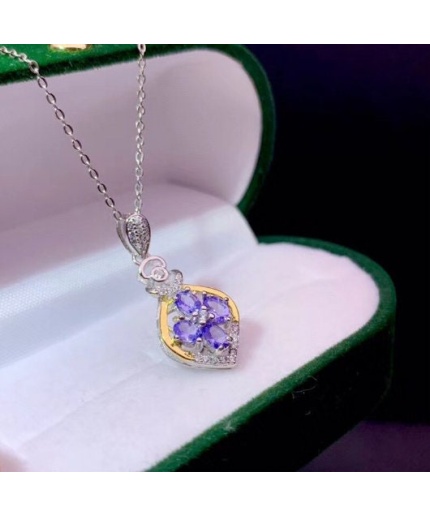 Natural Tanzanite Pendant, Engagement Pendent, Tanzanite Silver Pendent, Woman Pendant, Pendant Necklace, Luxury Pendent, Oval Cut Pendent | Save 33% - Rajasthan Living 3