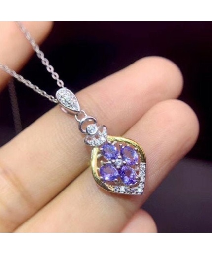 Natural Tanzanite Pendant, Engagement Pendent, Tanzanite Silver Pendent, Woman Pendant, Pendant Necklace, Luxury Pendent, Oval Cut Pendent | Save 33% - Rajasthan Living