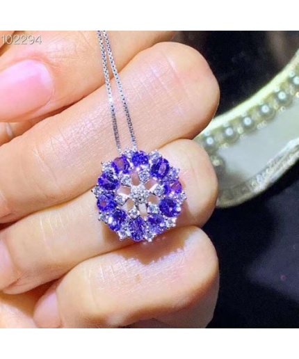 Natural Tanzanite Pendant, Engagement Pendent, Tanzanite Silver Pendent, Woman Pendant, Pendant Necklace, Luxury Pendent, Oval Cut Pendent | Save 33% - Rajasthan Living