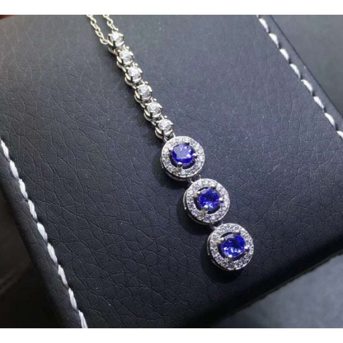 Natural Tanzanite Pendant, Engagement Pendent, Tanzanite Silver Pendent, Woman Pendant, Pendant Necklace, Luxury Pendent, Round Cut Pendent | Save 33% - Rajasthan Living 7