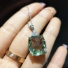 Green Amethyst Pendant, Engagement Pendent, Green Amethyst Earrings, Woman Pendant, Pendant Necklace, Luxury Pendent, Cushon Cut Stone | Save 33% - Rajasthan Living 9