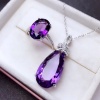 Natural Amethyst Jewellery Set , Engagement Pendent, Silver Amethyst Pendent, Woman Ring, Luxury Pendent, Pear Cut Stone Pendent | Save 33% - Rajasthan Living 19