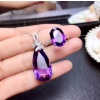 Natural Amethyst Jewellery Set , Engagement Pendent, Silver Amethyst Pendent, Woman Ring, Luxury Pendent, Pear Cut Stone Pendent | Save 33% - Rajasthan Living 15