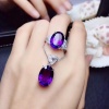 Natural Amethyst Jewellery Set , Engagement Pendent, Silver Amethyst Pendent, Woman Ring, Luxury Pendent, Oval Cut Stone Pendent | Save 33% - Rajasthan Living 14