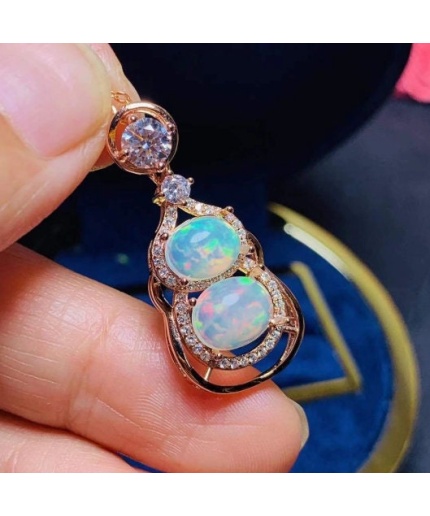 Natural Fire Opal Pendant, Engagement Pendent, Fire Opal Silver Pendent, Woman Pendant, Pendant Necklace, Luxury Pendent, Oval Cut Pendent | Save 33% - Rajasthan Living 3