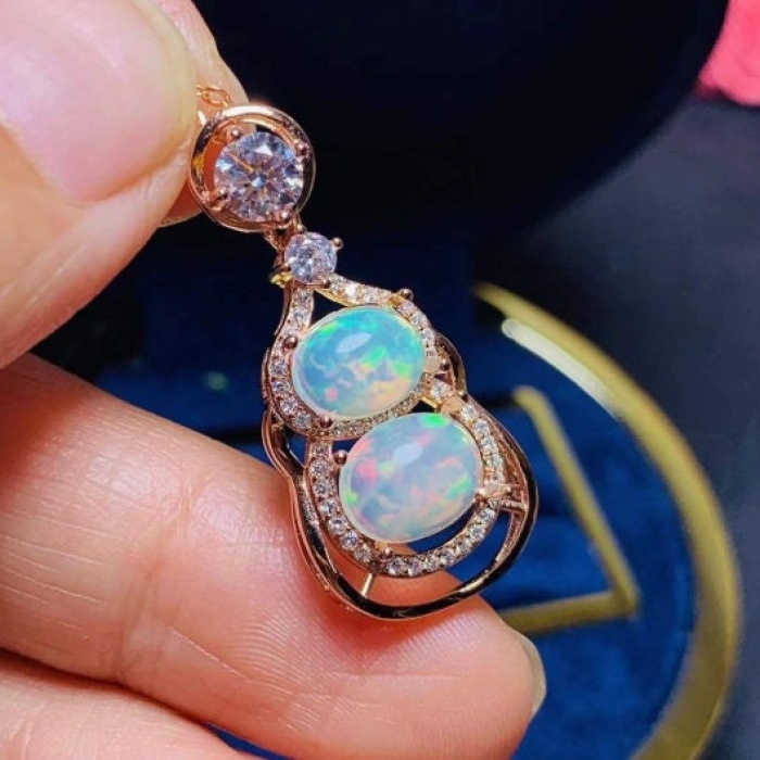 Natural Fire Opal Pendant, Engagement Pendent, Fire Opal Silver Pendent, Woman Pendant, Pendant Necklace, Luxury Pendent, Oval Cut Pendent | Save 33% - Rajasthan Living 6