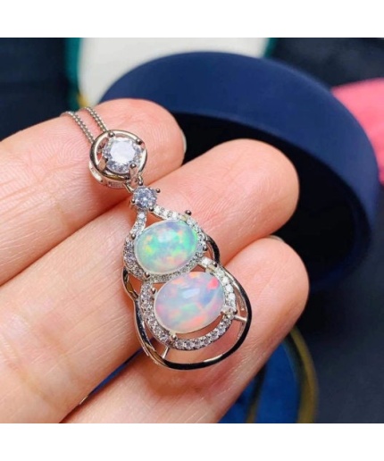 Natural Fire Opal Pendant, Engagement Pendent, Fire Opal Silver Pendent, Woman Pendant, Pendant Necklace, Luxury Pendent, Oval Cut Pendent | Save 33% - Rajasthan Living