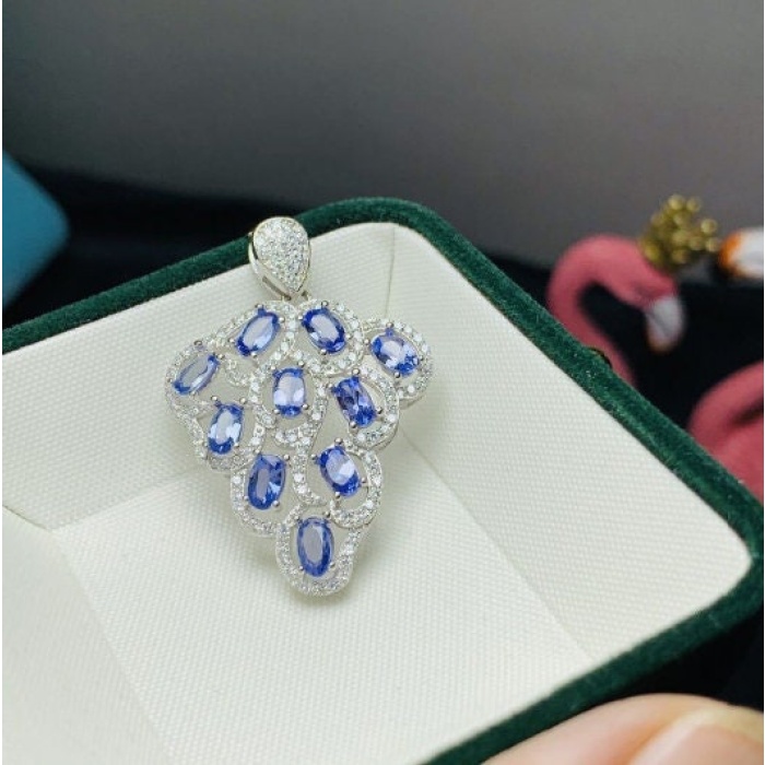 Natural Tanzanite Pendant, Engagement Pendent, Tanzanite Silver Pendent, Woman Pendant, Pendant Necklace, Luxury Pendent, Oval Cut Pendent | Save 33% - Rajasthan Living 6