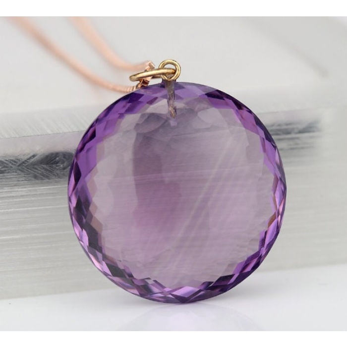 Amethyst Pendant, Engagement Pendent, Silver Amethyst Pendent, Woman Pendant, Pendant Necklace, Luxury Pendent, Round Cut Stone Pendent | Save 33% - Rajasthan Living 7