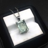 Green Amethyst Pendant, Engagement Pendent, Silver Amethyst Pendent, Woman Pendant, Pendant Necklace, Luxury Pendent, Emerald Cut Stone | Save 33% - Rajasthan Living 11