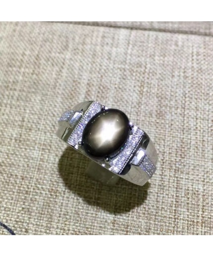 Natural Black Star Sapphire Ring,925 Sterling Sliver,Engagement Ring,Wedding Ring, luxury Ring, solitaire Ring, Oval Cabochon Ring | Save 33% - Rajasthan Living 3